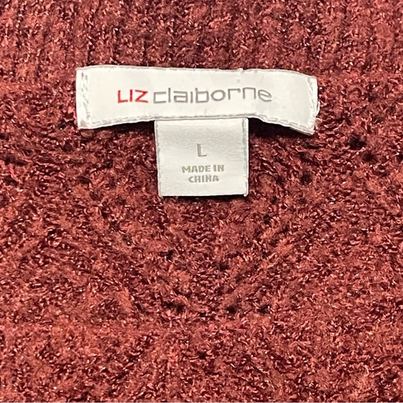 Liz Claiborne Maroon Red Sweater Size L Preowned - Picture 3 of 8
